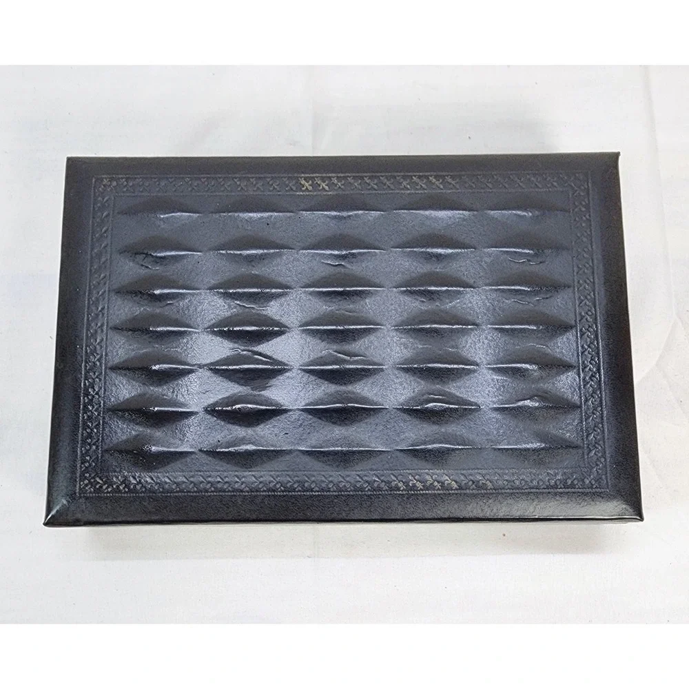 Vintage Swank Designer Philippe Velveteen Black/Red Jewelry Boxes Made in Sweden